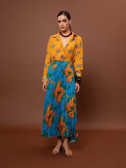 OVERSIZED CHIFFON SHIRT - BOUQUETS