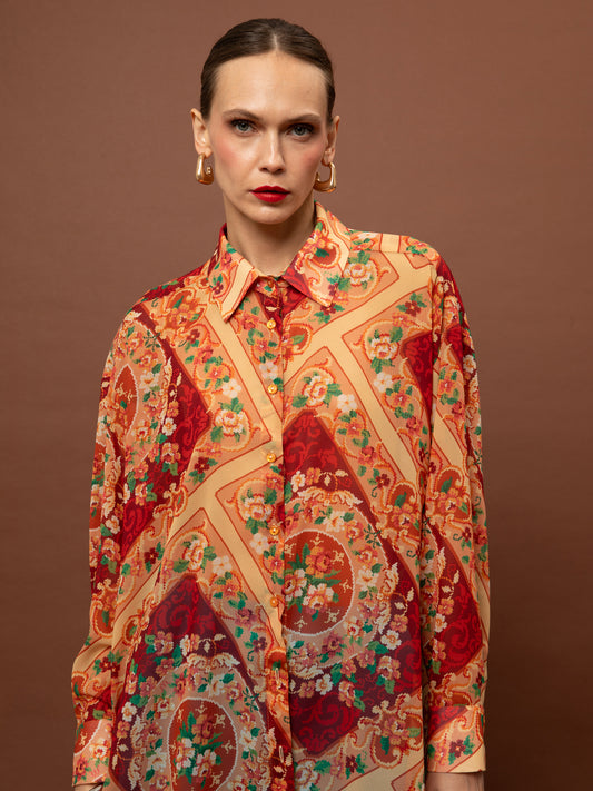 OVERSIZED CHIFFON SHIRT - MPOUCHARA