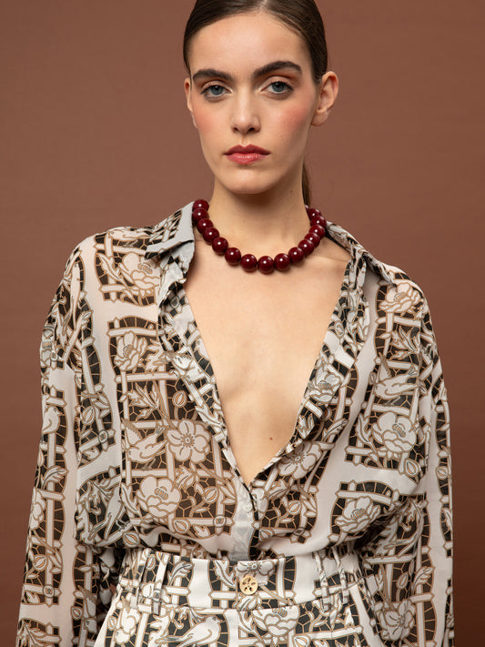 OVERSIZED CHIFFON SHIRT - SEMEDAKI