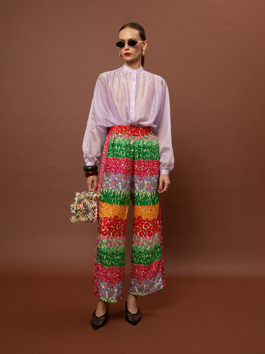 MAO-COLLAR SHIRT - LILAC