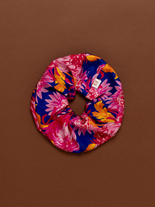 SCRUNCHIE - CHRYSANTHEMA BLUE
