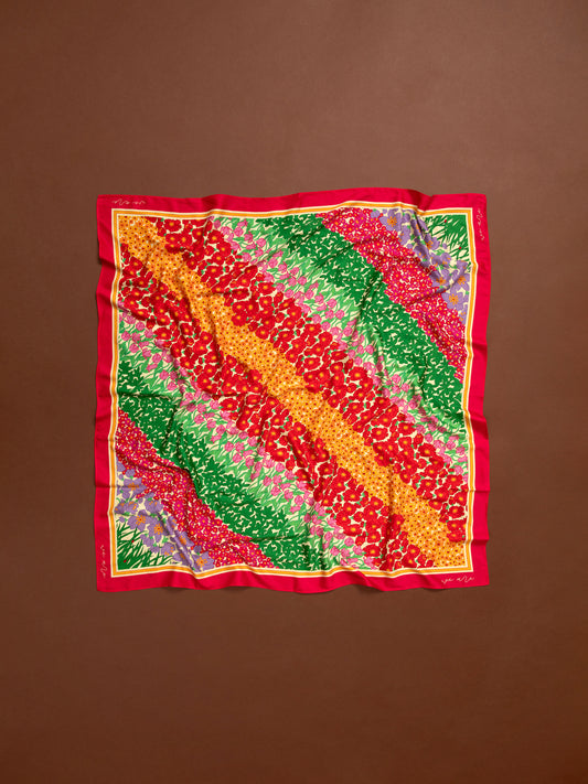 SATIN SCARF/TOP - GARDEN