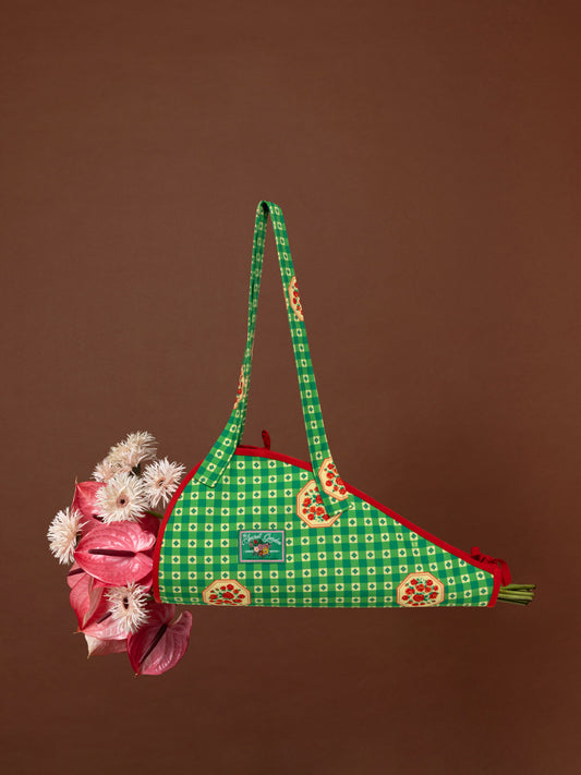 FLOWERS TOTE BAG - PICNIC GREEN