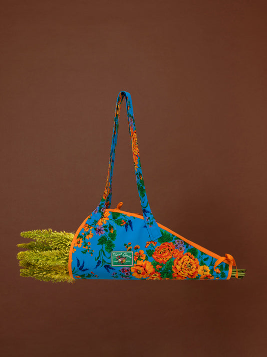 FLOWERS TOTE BAG - TAPETSARIA AQUA