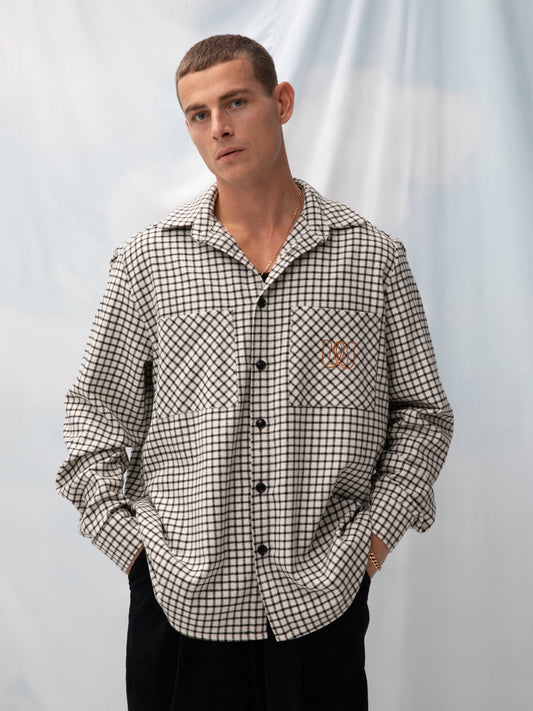 OVERSIZED SHIRT CHECK BLACK&WHITE