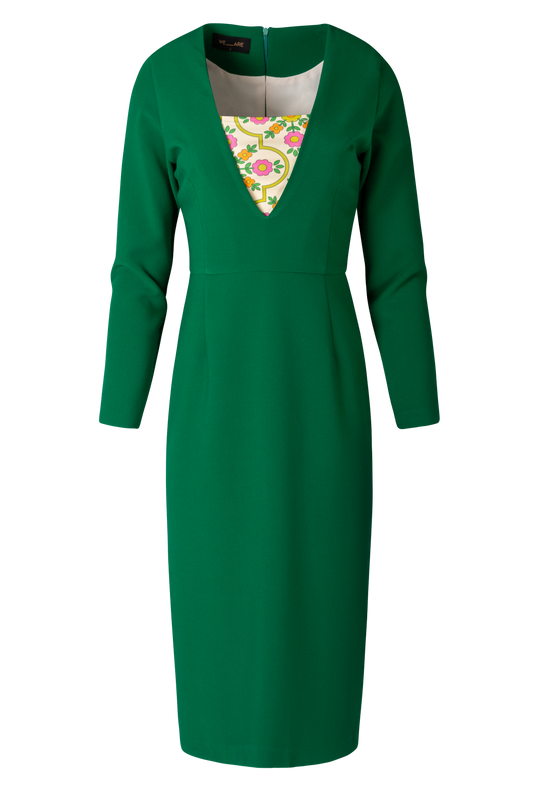 PENCIL MIDI DRESS GREEN