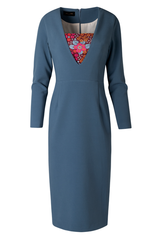 PENCIL MIDI DRESS RAF BLUE