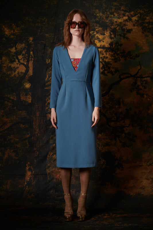 PENCIL MIDI DRESS RAF BLUE