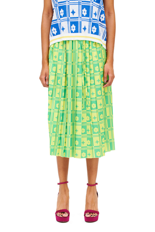 PLEATED SKIRT - TENEKES GREEN