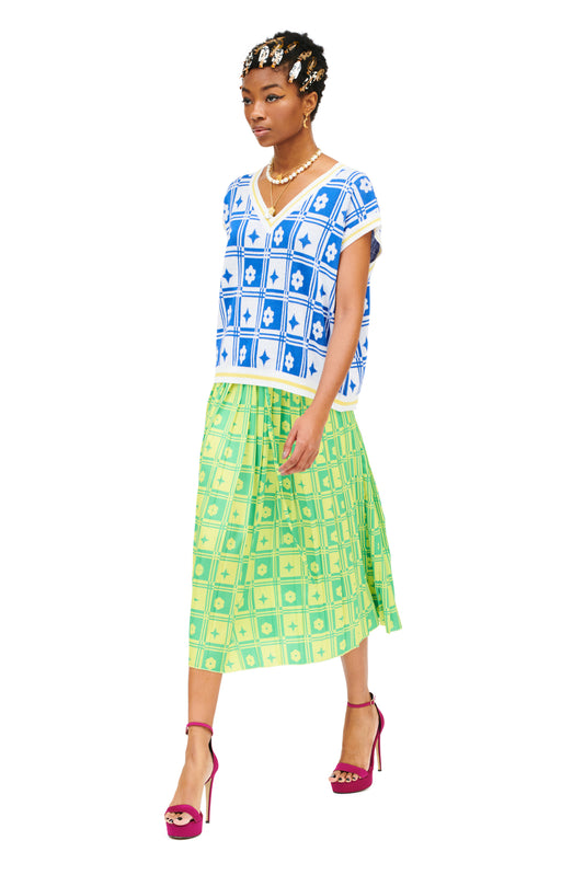 PLEATED SKIRT - TENEKES GREEN