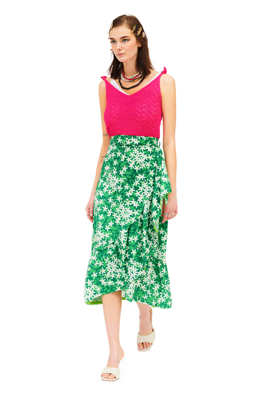 WRAP MIDI SKIRT - JASMINE