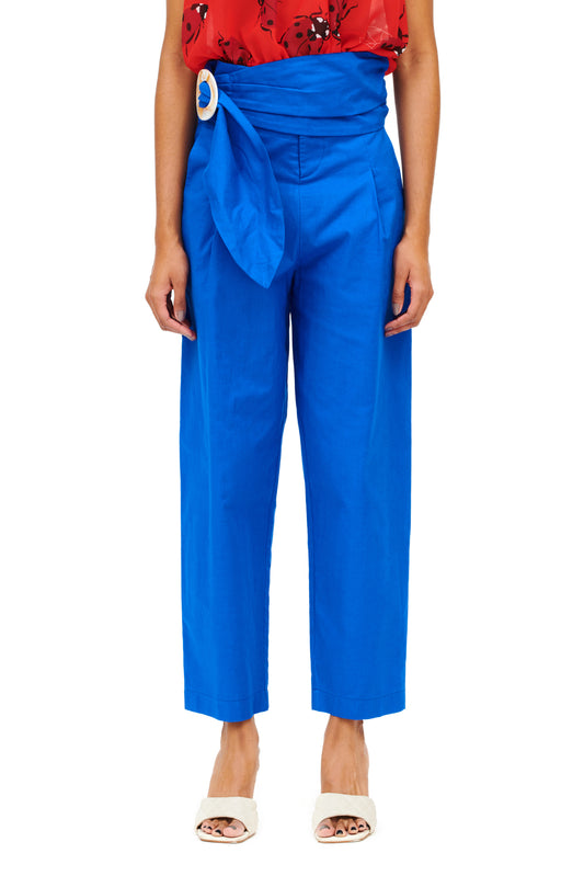 HIGH-WAISTED PANTS - ROYAL BLUE