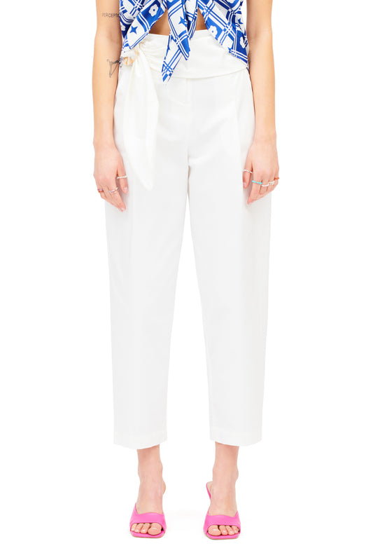 HIGH-WAISTED PANTS - WHITE