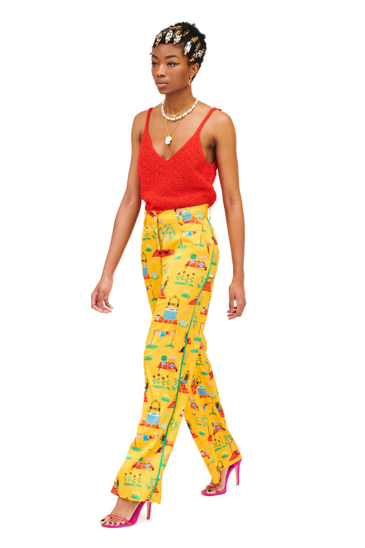 STRAIGHT-LINE PANTS - CHORIO YELLOW