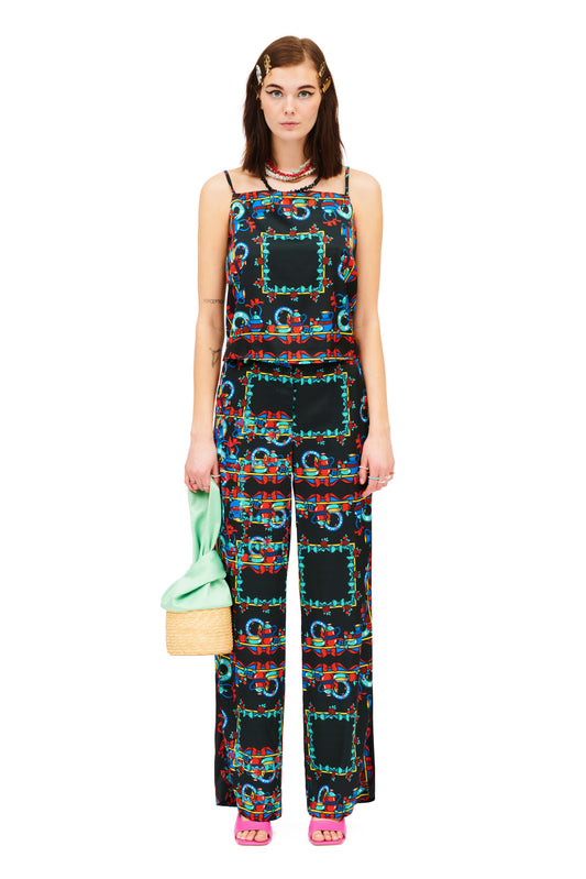 STRAIGHT-LINE PANTS - TRAPEZOMANTILO BLACK