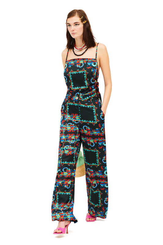 STRAIGHT-LINE PANTS - TRAPEZOMANTILO BLACK