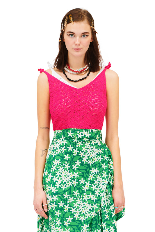 KNITTED TOP - FUCHSIA