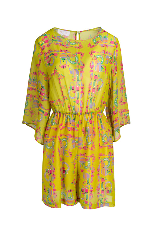 CHIFFON PLAYSUIT - TRAPEZOMANTILO LIME