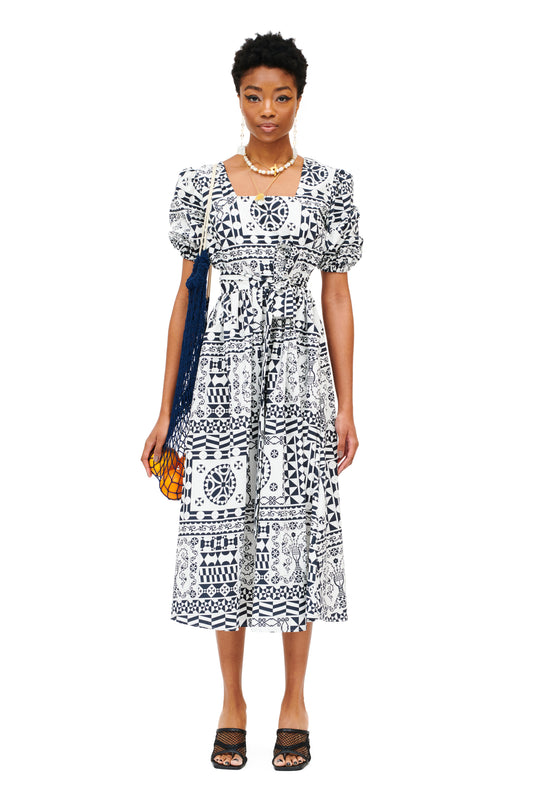 SQUARE NECK MIDI DRESS - CHIOS