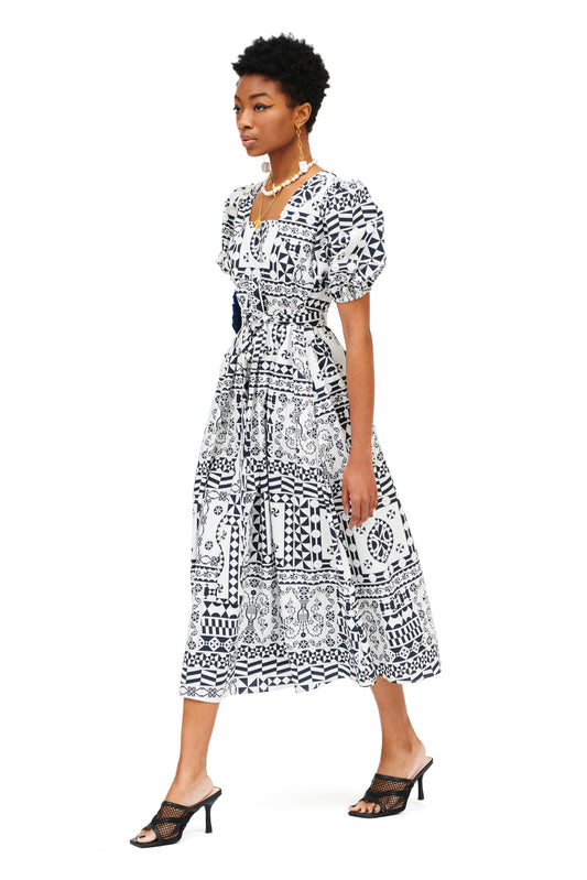 SQUARE NECK MIDI DRESS - CHIOS