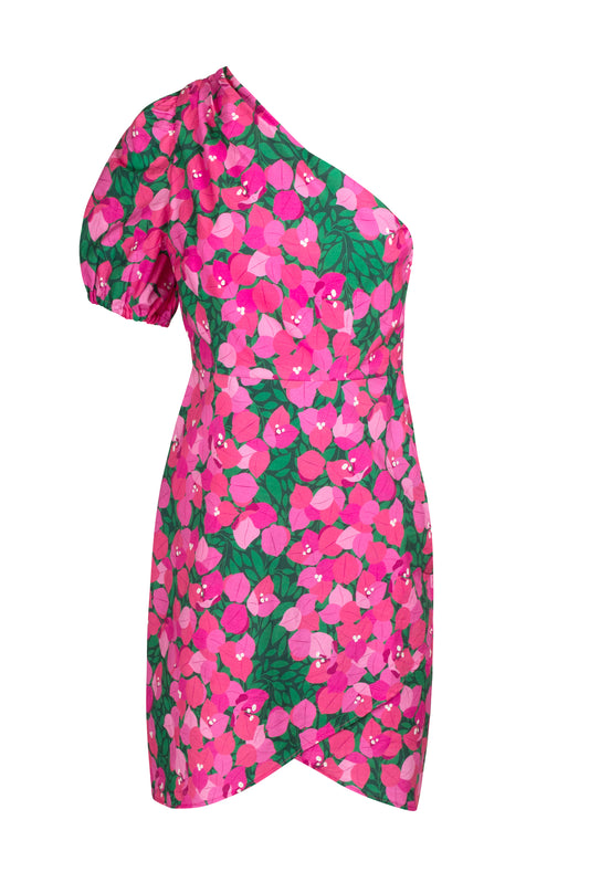 ONE SHOULDER MINI DRESS - BOUGAINVILLEA
