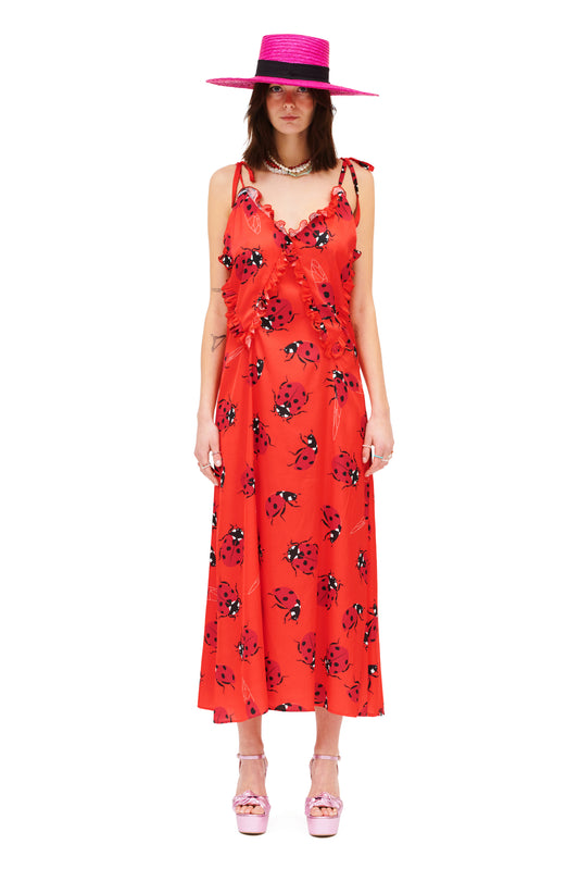 MAXI SLIP DRESS - LADYBUGS