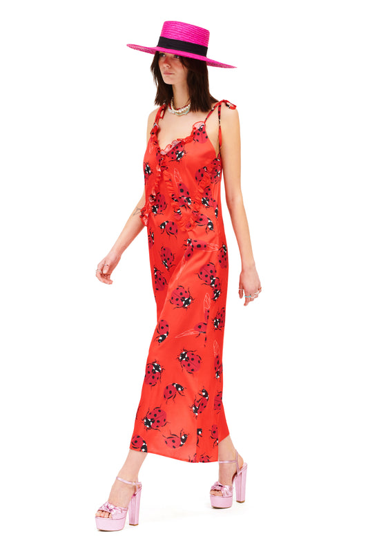 MAXI SLIP DRESS - LADYBUGS