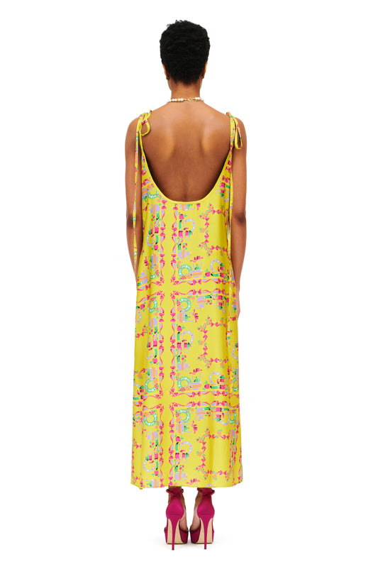 MAXI SLIP DRESS - TRAPEZOMANTILO LIME