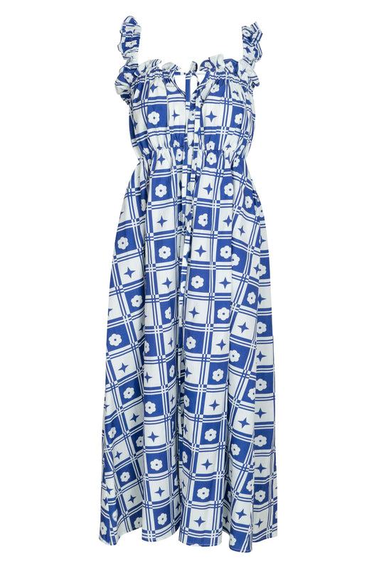 SLEEVELESS MIDI DRESS - TENEKES BLUE