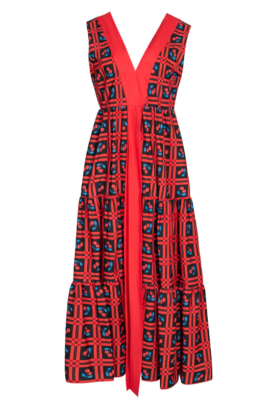 TIERED MAXI DRESS - PICNIC BLACK