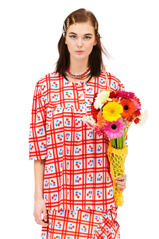 OVERSIZED BLOUSE - PICNIC WHITE