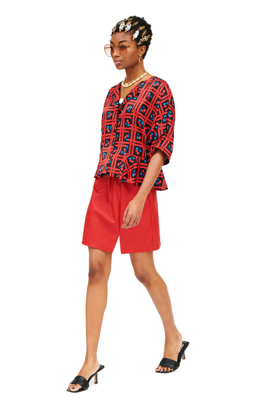RUFFLED SHIRT - PICNIC BLACK