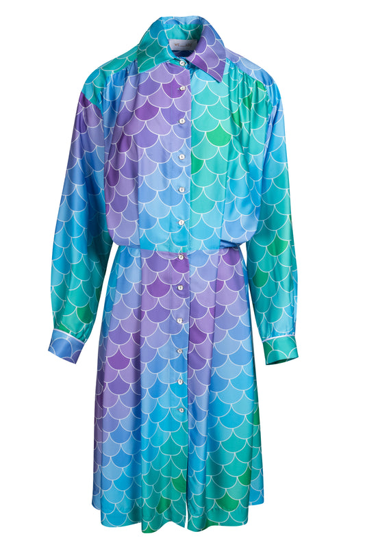 OVERSIZED SHIRT/DRESS - MERMAID BLUE
