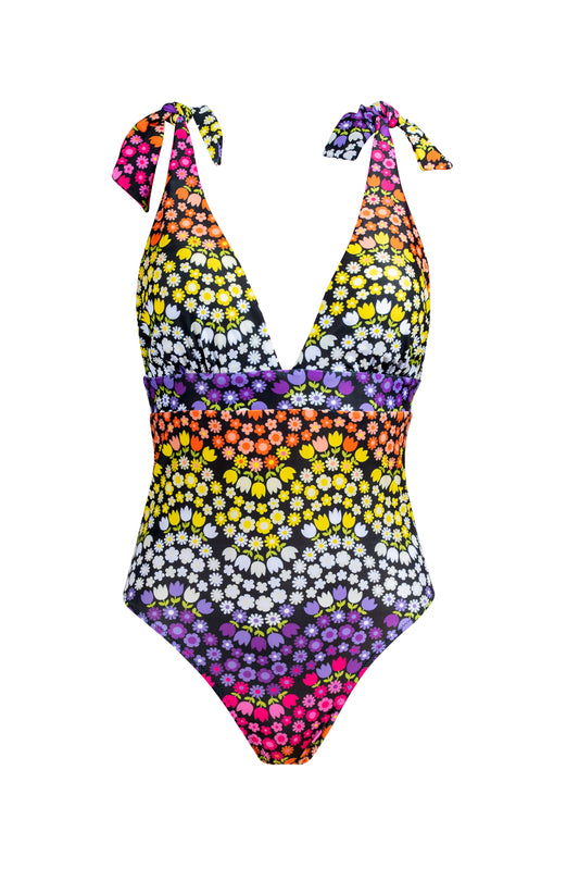 V-BUST SWIMSUIT FLORAL
