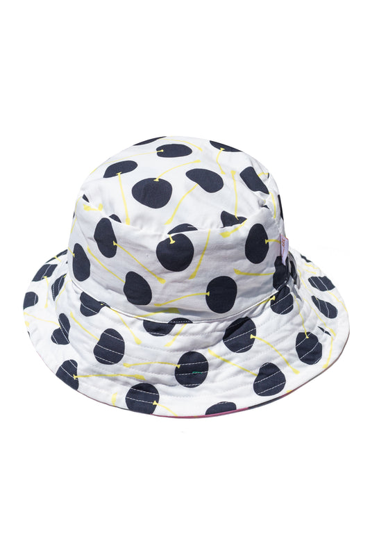 DOUBLE-FACED BUCKET HAT - CHERRIES