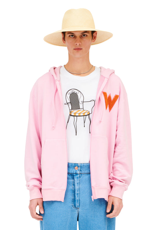 UNISEX ZIPPED HOODIE PINK