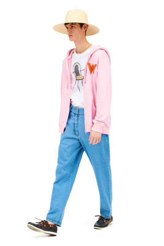 UNISEX ZIPPED HOODIE PINK