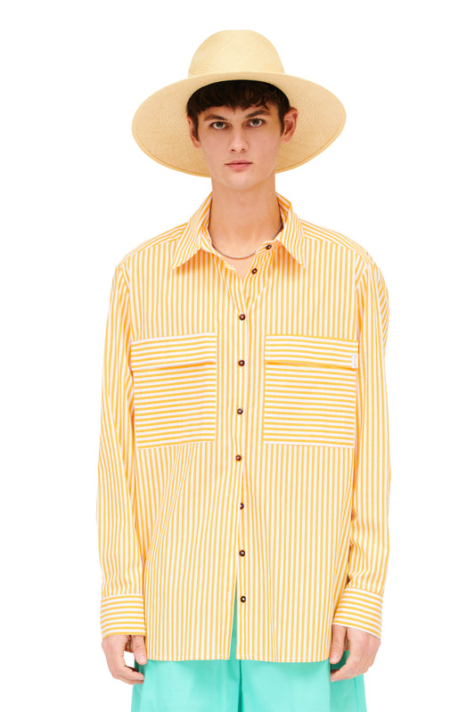 UNISEX SHIRT STRIPED YELLOW