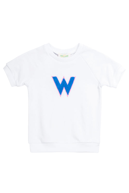 SHORT-SLEEVE LONG SWEATER WHITE