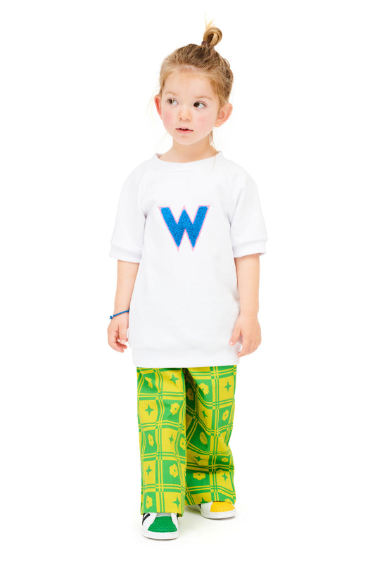 SHORT-SLEEVE LONG SWEATER WHITE