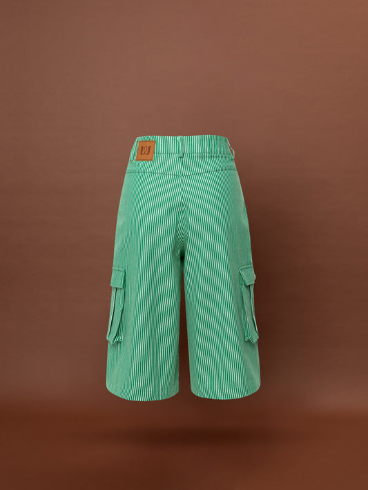 CARGO VERMUDA SHORTS - STRIPES GREEN