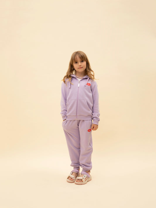 ZIPPED HOODIE LILAC