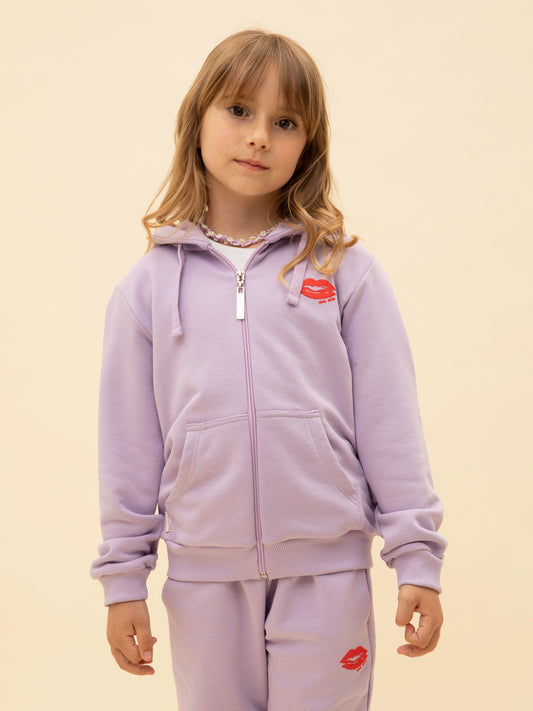 ZIPPED HOODIE LILAC