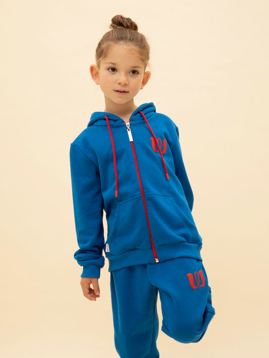 ZIPPED HOODIE BLUE