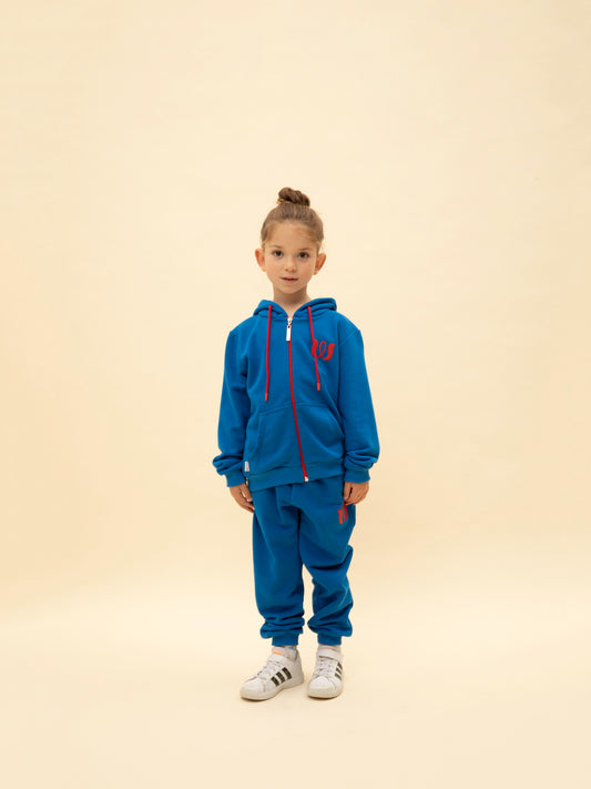 ZIPPED HOODIE BLUE
