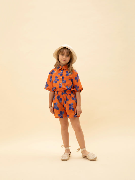 ELASTICATED-WAIST SHORTS BLUEBERRIES