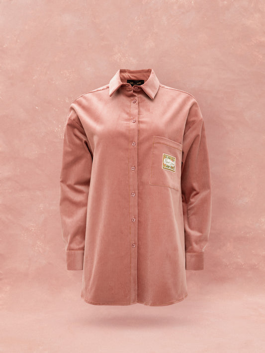 OVERSIZED CORDUROY SHIRT - PINK
