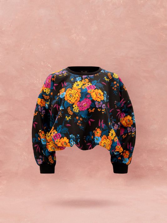 CROPPED FUTTER SWEATER - TAPETSARIA BLACK