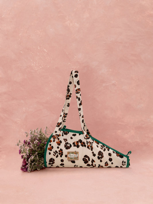 FLOWERS TOTE BAG - LEOPARD